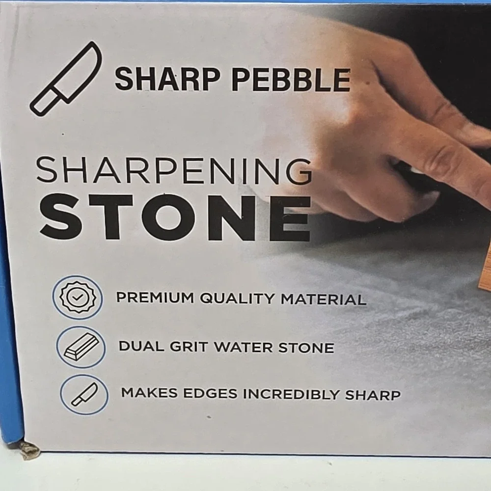 New Sharp Pebble Premium WhiteStone Sharpening Stone Bamboo Base 1000/6000 Grit
